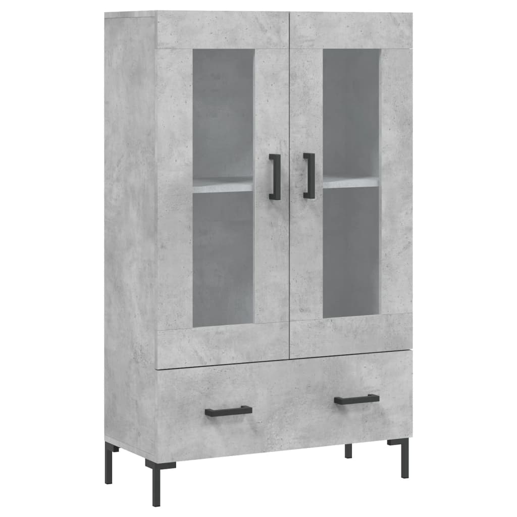 Buffet haut gris béton 69,5x31x115 cm bois d'ingénierie - XIOS
