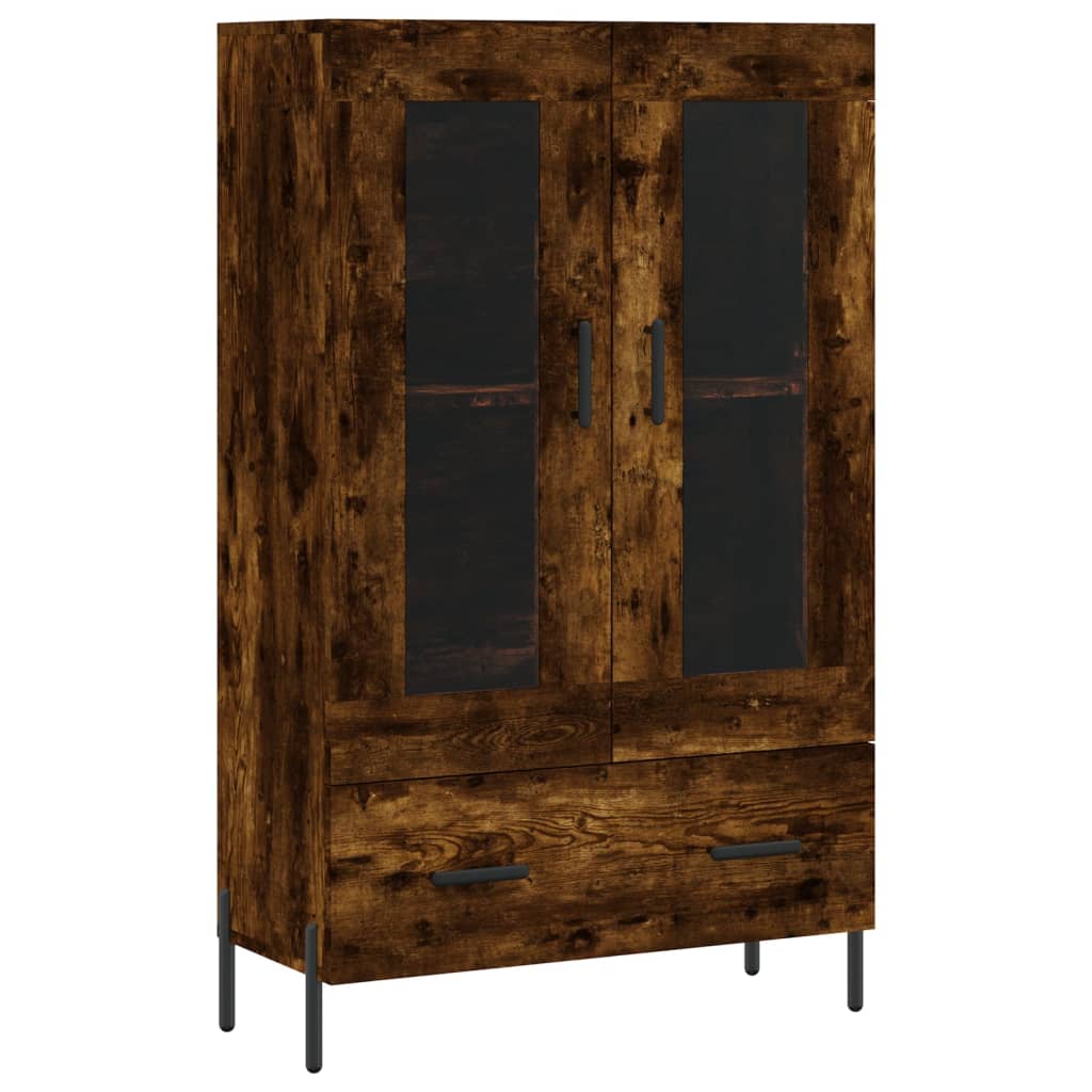 Buffet haut chêne fumé 69,5x31x115 cm bois d'ingénierie - XIOS