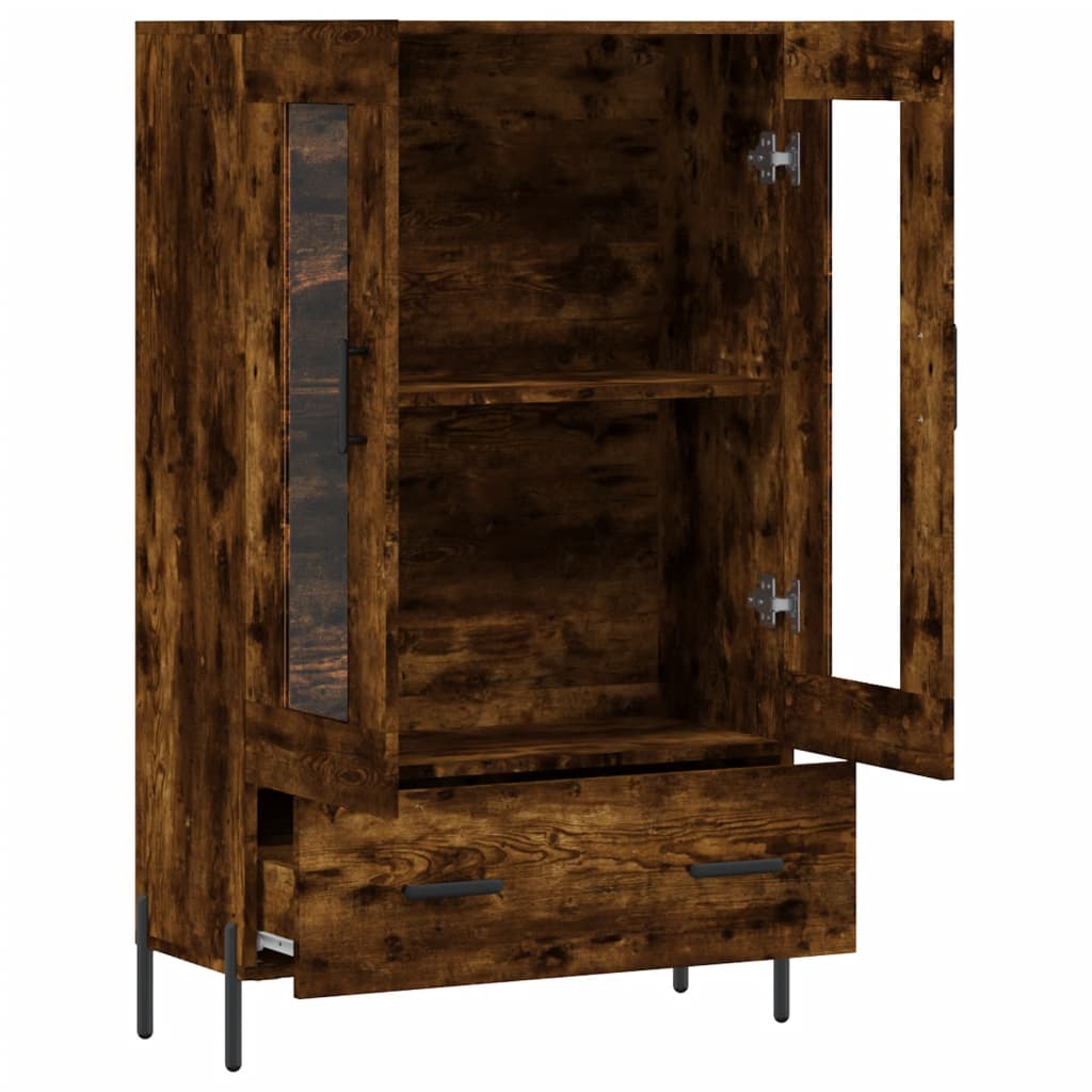 Buffet haut chêne fumé 69,5x31x115 cm bois d'ingénierie - XIOS