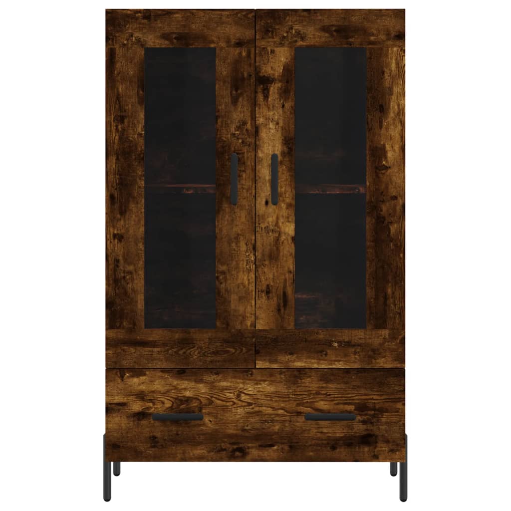 Buffet haut chêne fumé 69,5x31x115 cm bois d'ingénierie - XIOS
