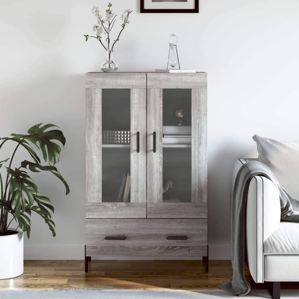 Buffet haut sonoma gris 69,5x31x115 cm bois d'ingénierie - XIOS