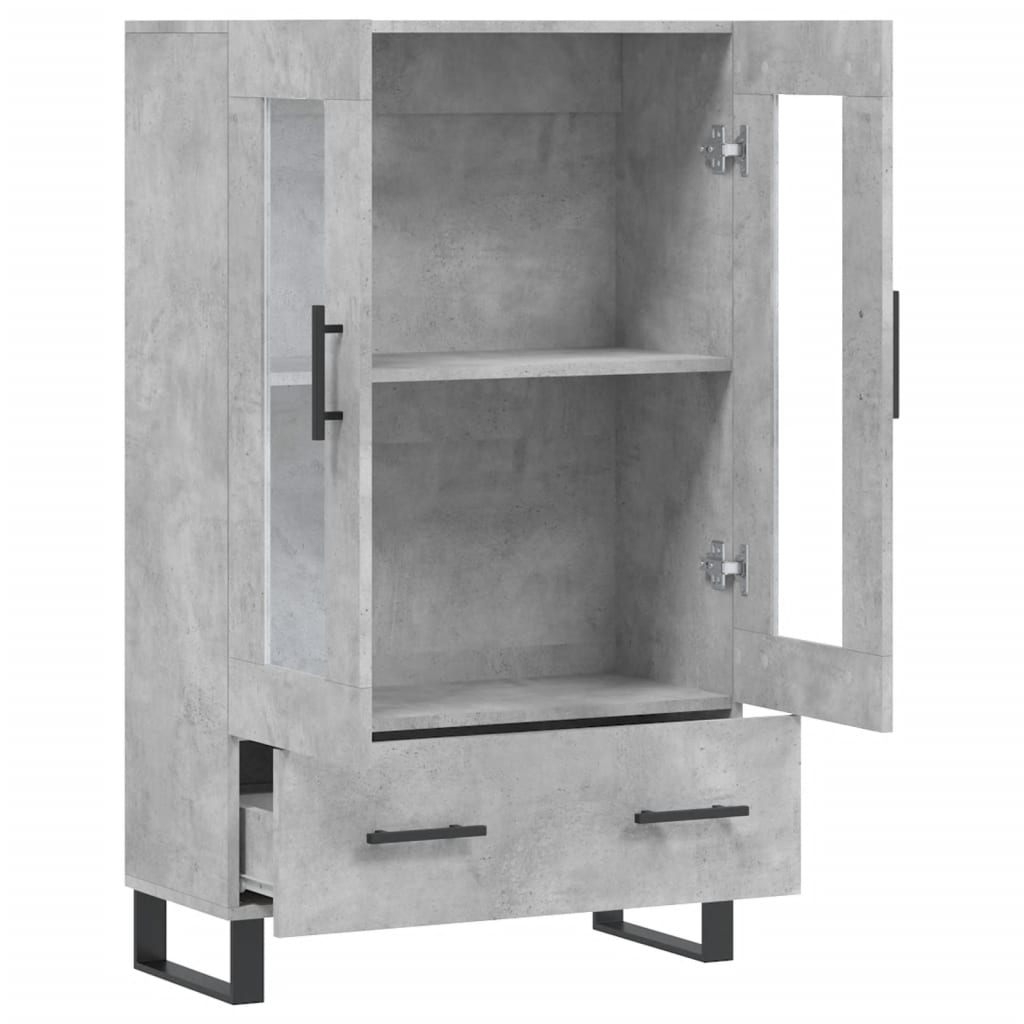 Buffet haut gris béton 69,5x31x115 cm bois d'ingénierie - XIOS