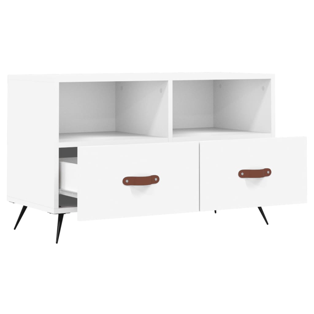Meuble TV Blanc 80x36x50 cm Bois d'ingénierie - XIOS