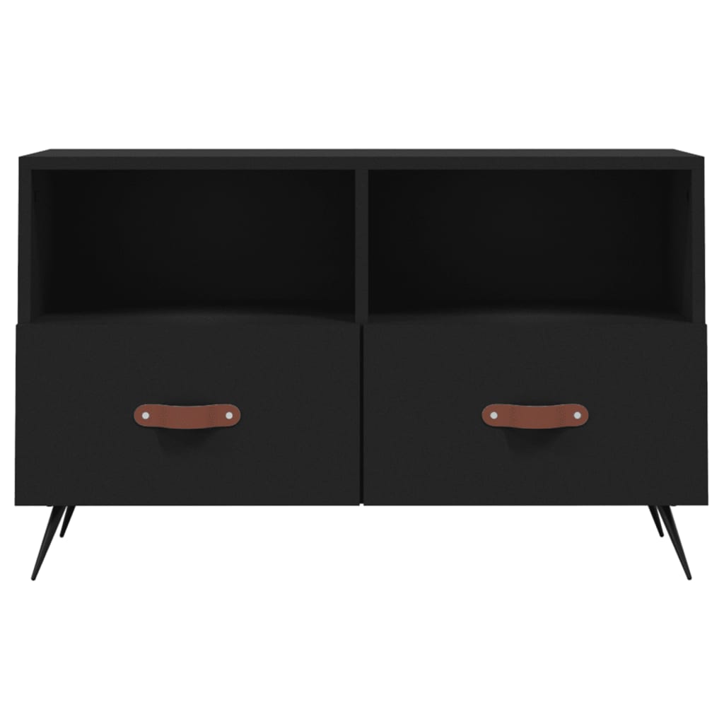Meuble TV Noir 80x36x50 cm Bois d'ingénierie Meubles TV vidaXL   