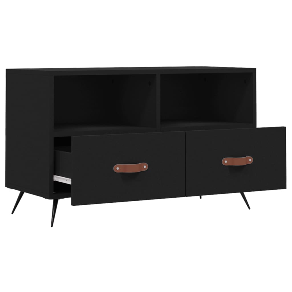 Meuble TV Noir 80x36x50 cm Bois d'ingénierie Meubles TV vidaXL   