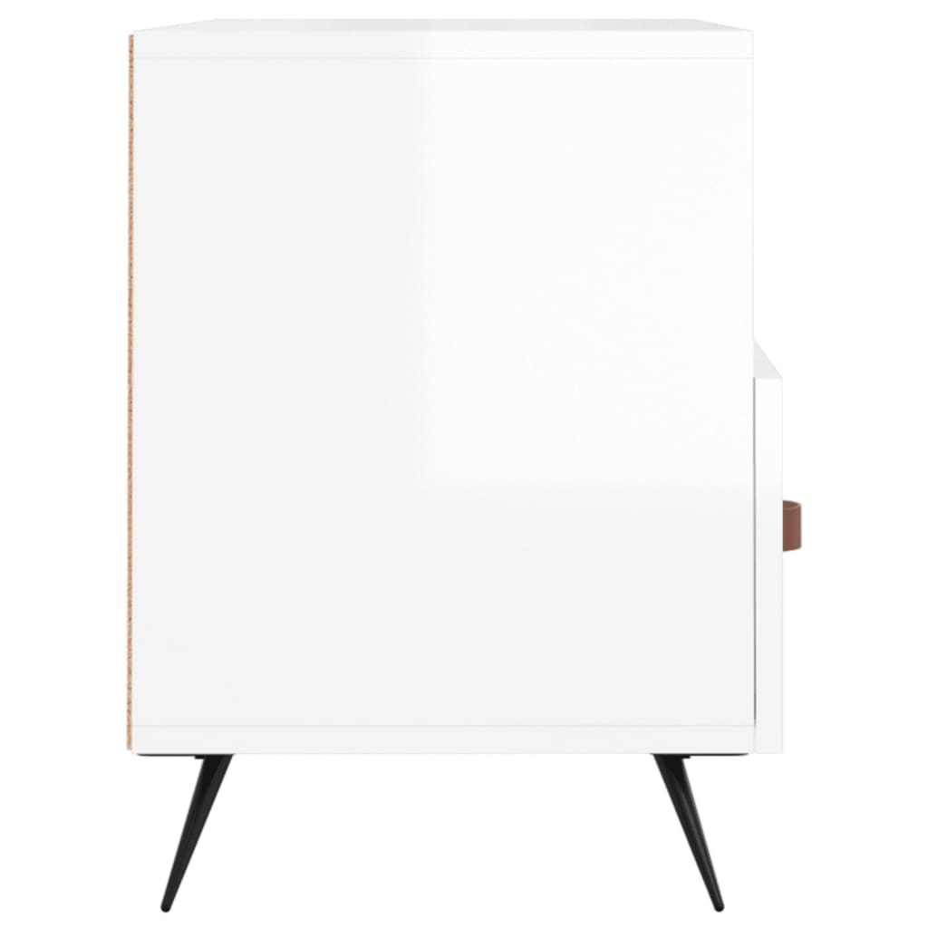 Meuble TV Blanc brillant 80x36x50 cm Bois d'ingénierie - XIOS