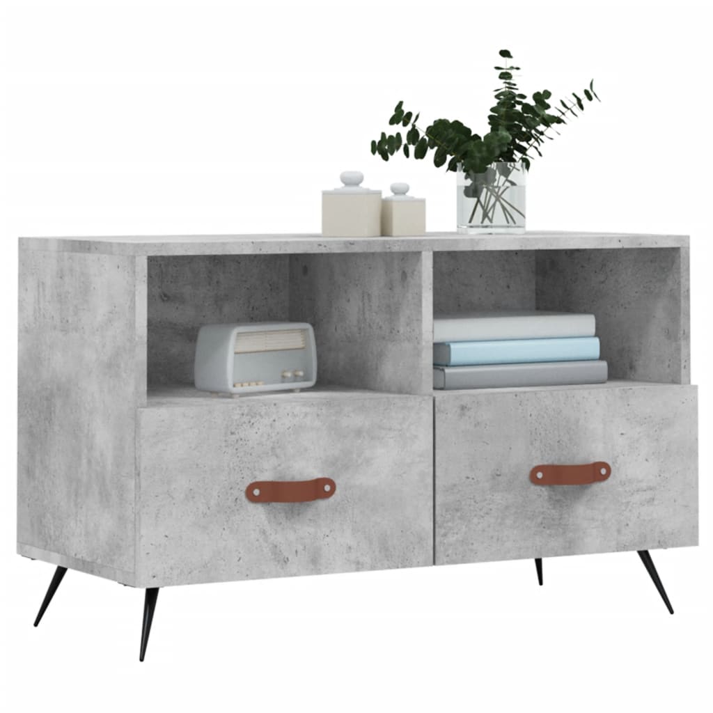 Meuble TV Gris béton 80x36x50 cm Bois d'ingénierie Meubles TV vidaXL   