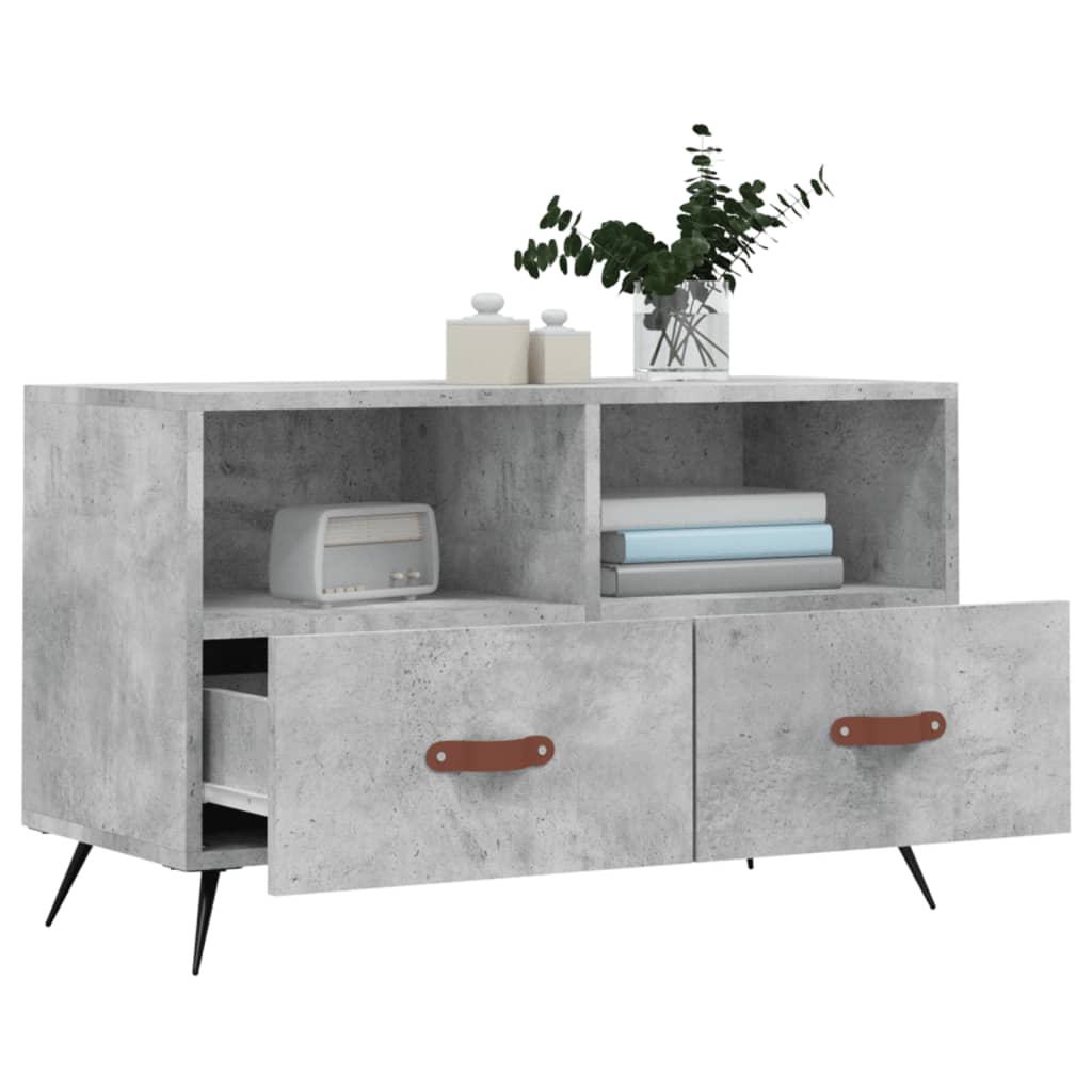 Meuble TV Gris béton 80x36x50 cm Bois d'ingénierie Meubles TV vidaXL   