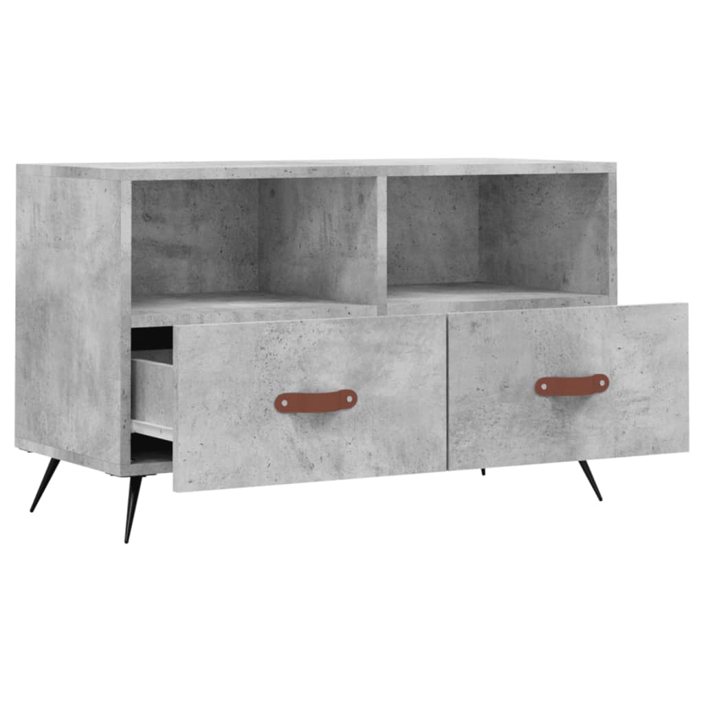 Meuble TV Gris béton 80x36x50 cm Bois d'ingénierie Meubles TV vidaXL   