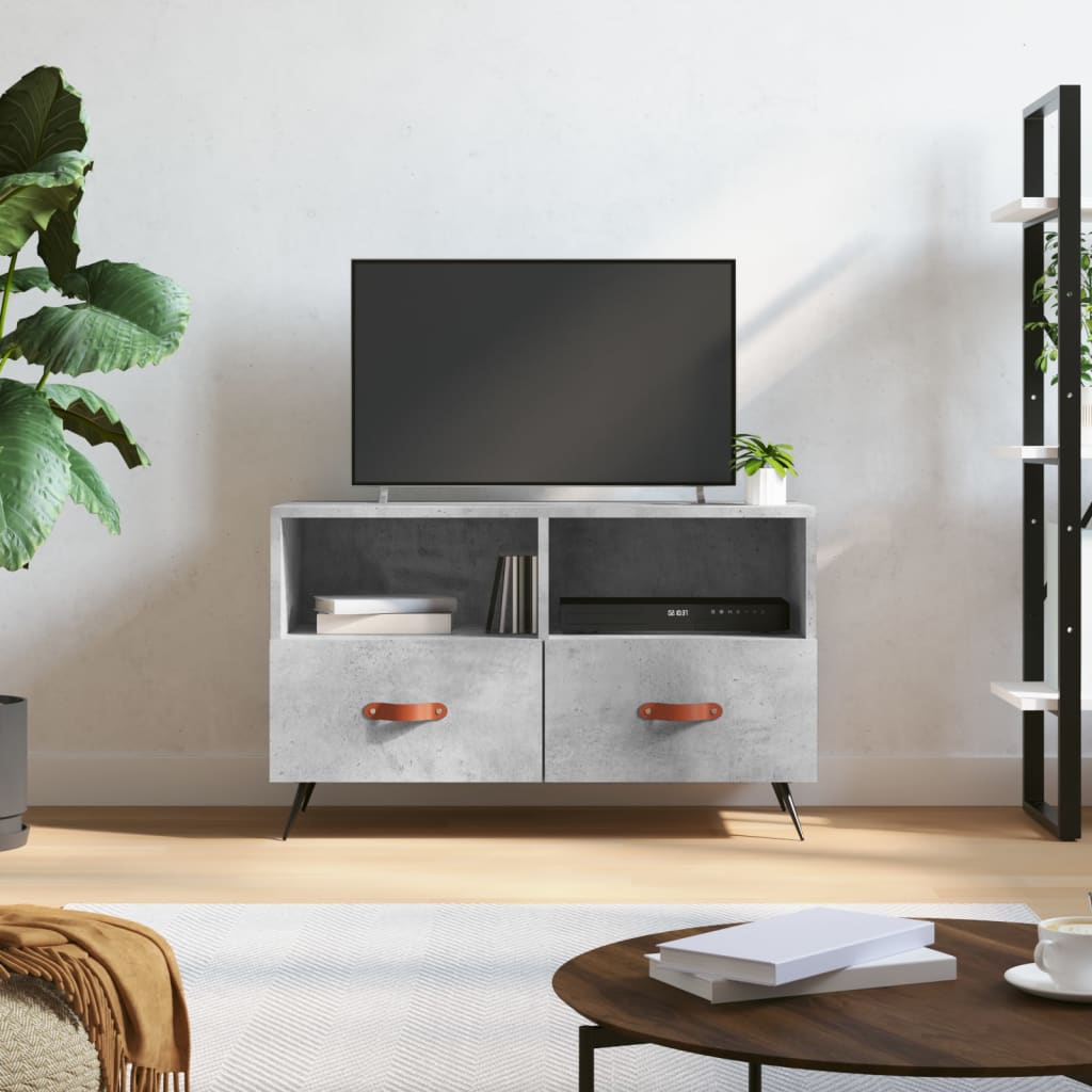Meuble TV Gris béton 80x36x50 cm Bois d'ingénierie Meubles TV vidaXL   