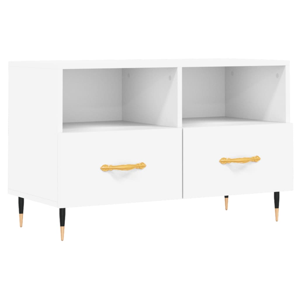Meuble TV Blanc 80x36x50 cm Bois d'ingénierie - XIOS