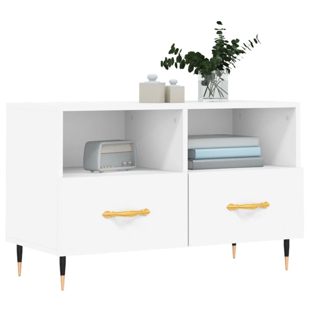 Meuble TV Blanc 80x36x50 cm Bois d'ingénierie - XIOS