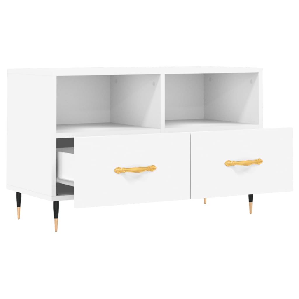 Meuble TV Blanc 80x36x50 cm Bois d'ingénierie - XIOS