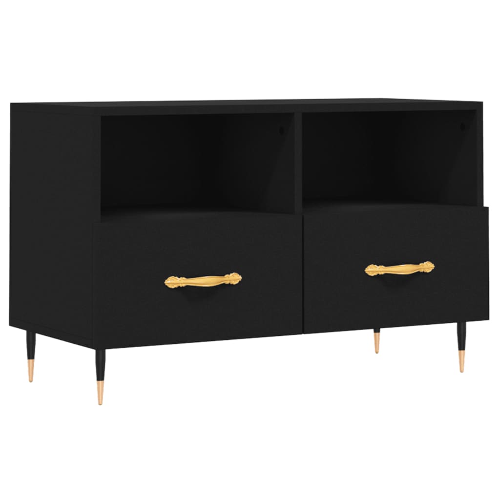Meuble TV Noir 80x36x50 cm Bois d'ingénierie - XIOS