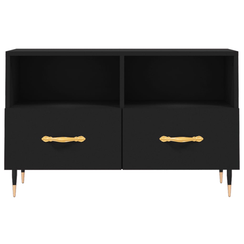Meuble TV Noir 80x36x50 cm Bois d'ingénierie - XIOS