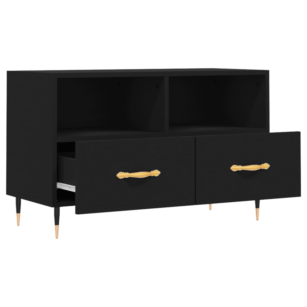 Meuble TV Noir 80x36x50 cm Bois d'ingénierie - XIOS