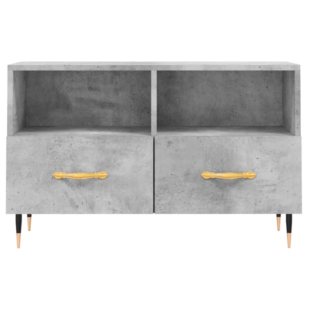 Meuble TV Gris béton 80x36x50 cm Bois d'ingénierie - XIOS