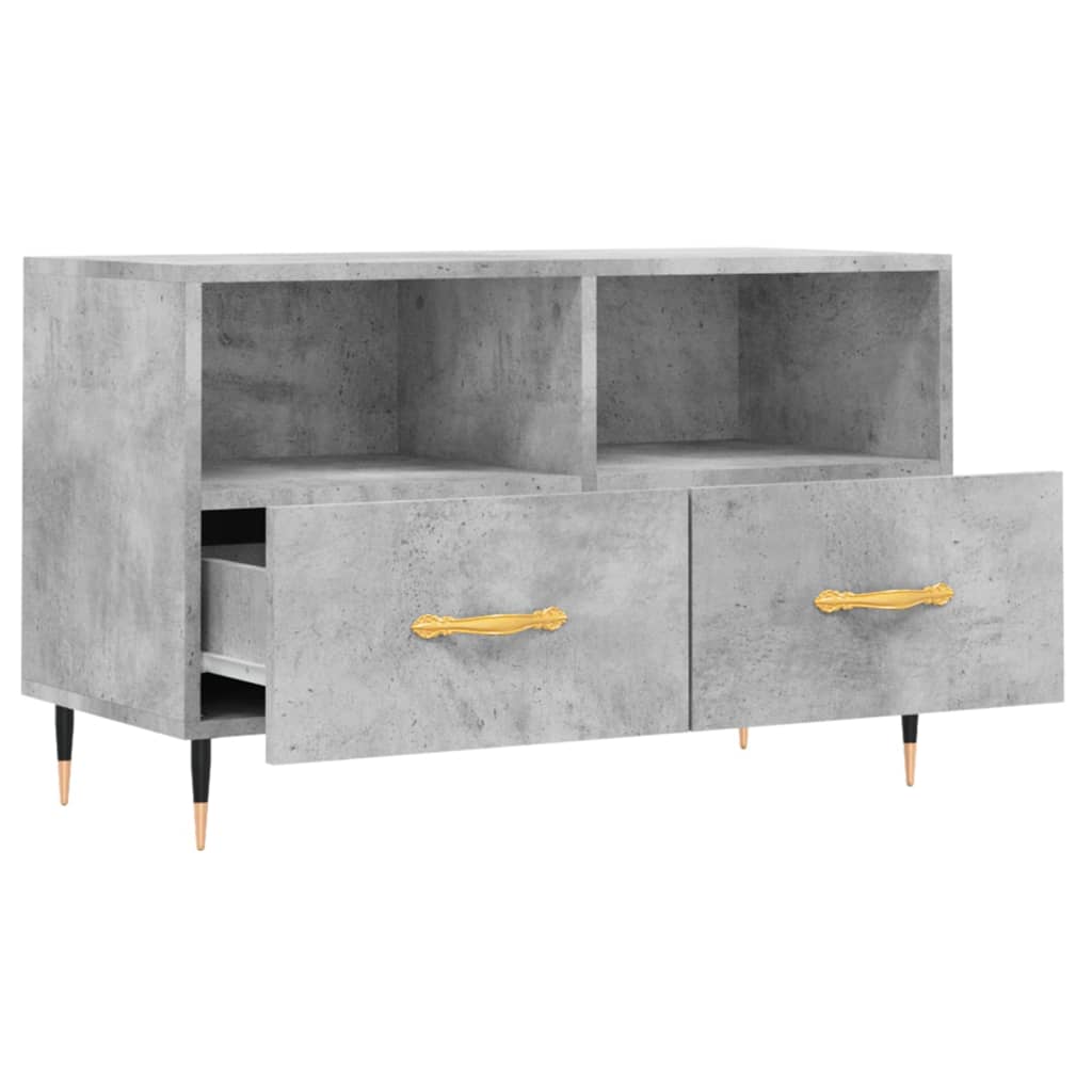 Meuble TV Gris béton 80x36x50 cm Bois d'ingénierie - XIOS