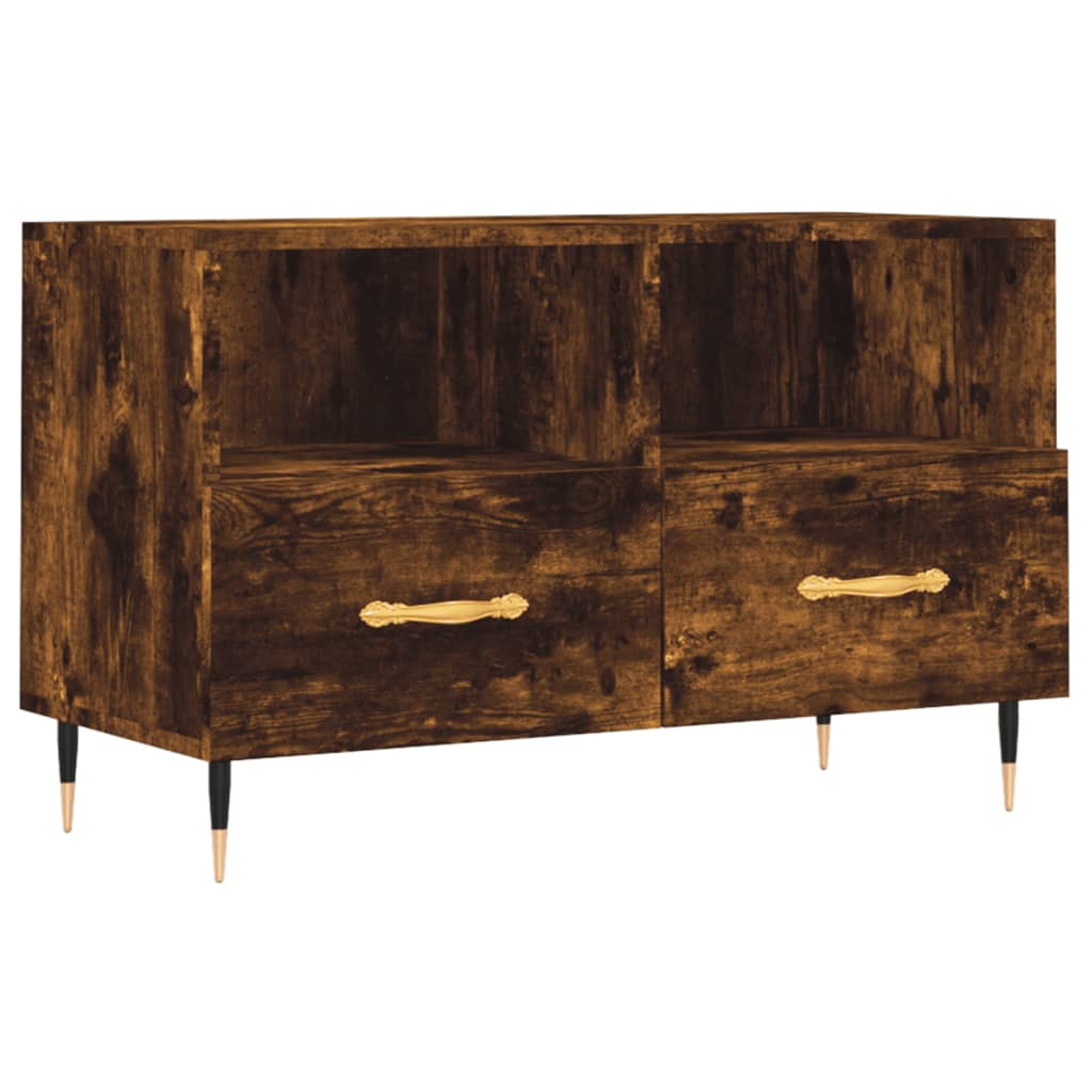 Meuble TV Chêne fumé 80x36x50 cm Bois d'ingénierie - XIOS