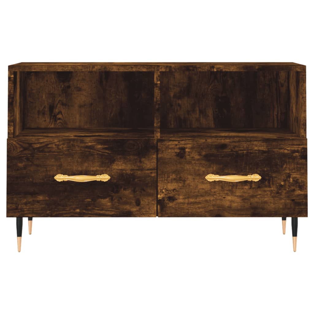Meuble TV Chêne fumé 80x36x50 cm Bois d'ingénierie - XIOS