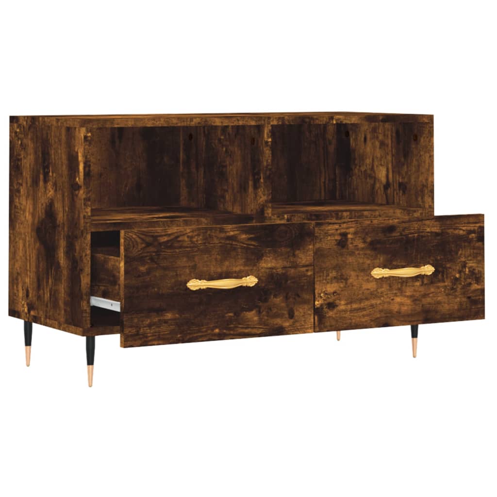 Meuble TV Chêne fumé 80x36x50 cm Bois d'ingénierie - XIOS