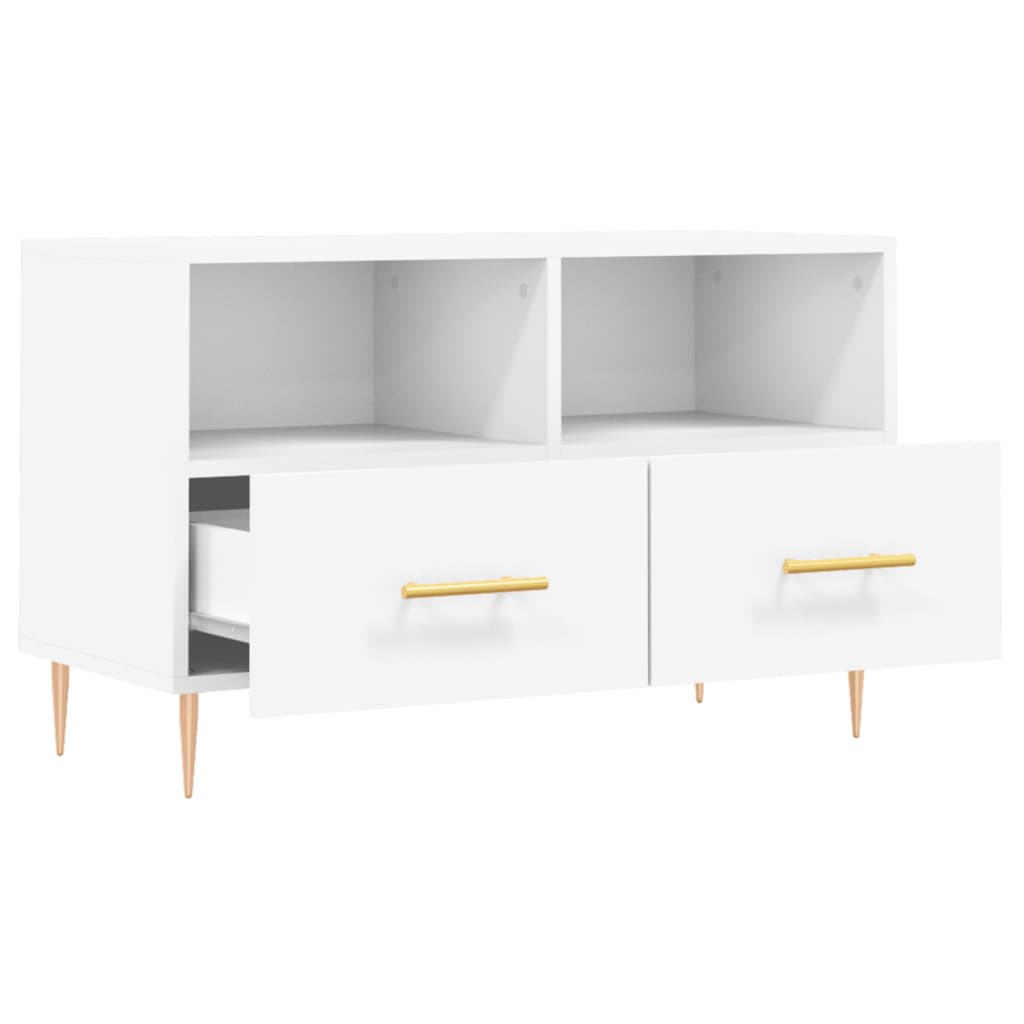Meuble TV Blanc 80x36x50 cm Bois d'ingénierie Meubles TV vidaXL   