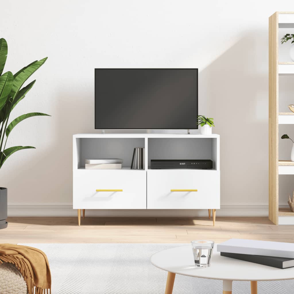 Meuble TV Blanc 80x36x50 cm Bois d'ingénierie Meubles TV vidaXL   