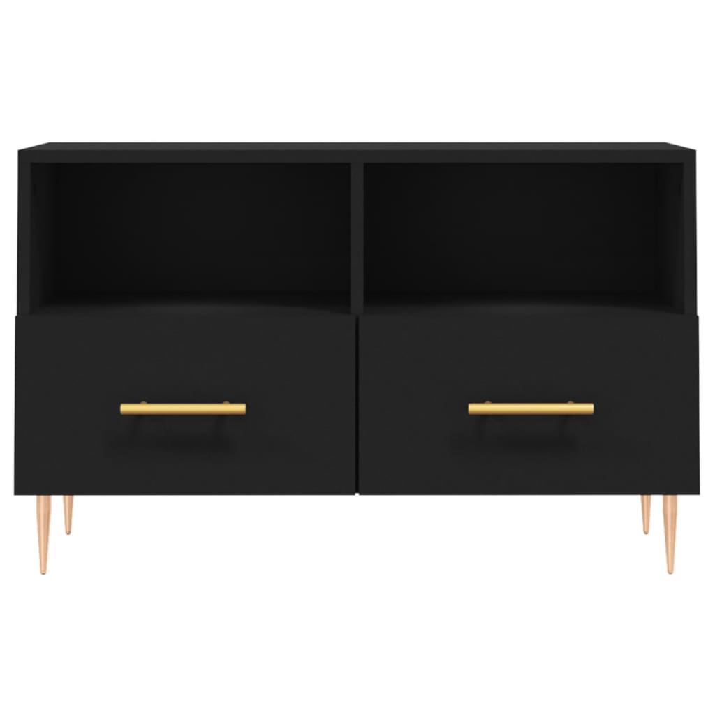 Meuble TV Noir 80x36x50 cm Bois d'ingénierie - XIOS