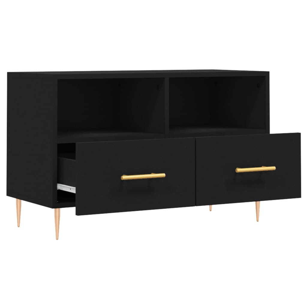 Meuble TV Noir 80x36x50 cm Bois d'ingénierie - XIOS