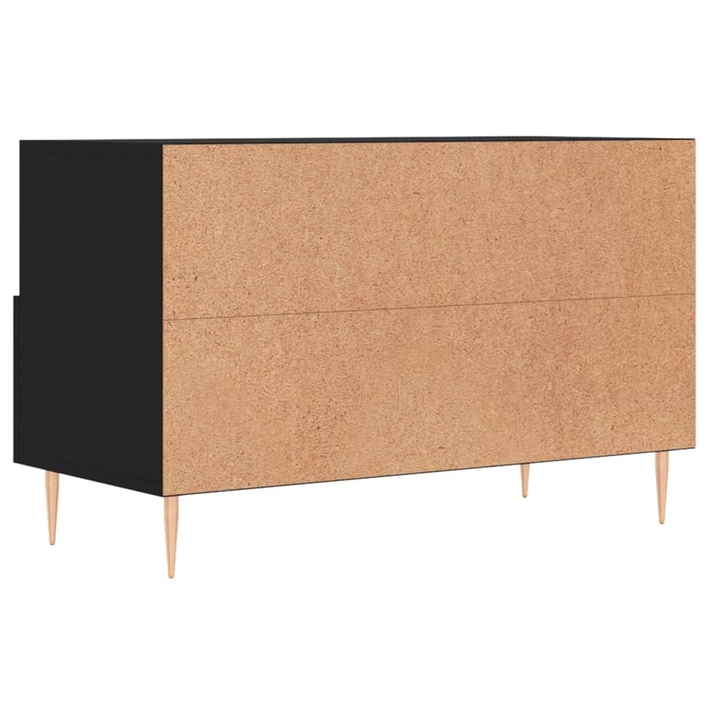 Meuble TV Noir 80x36x50 cm Bois d'ingénierie - XIOS