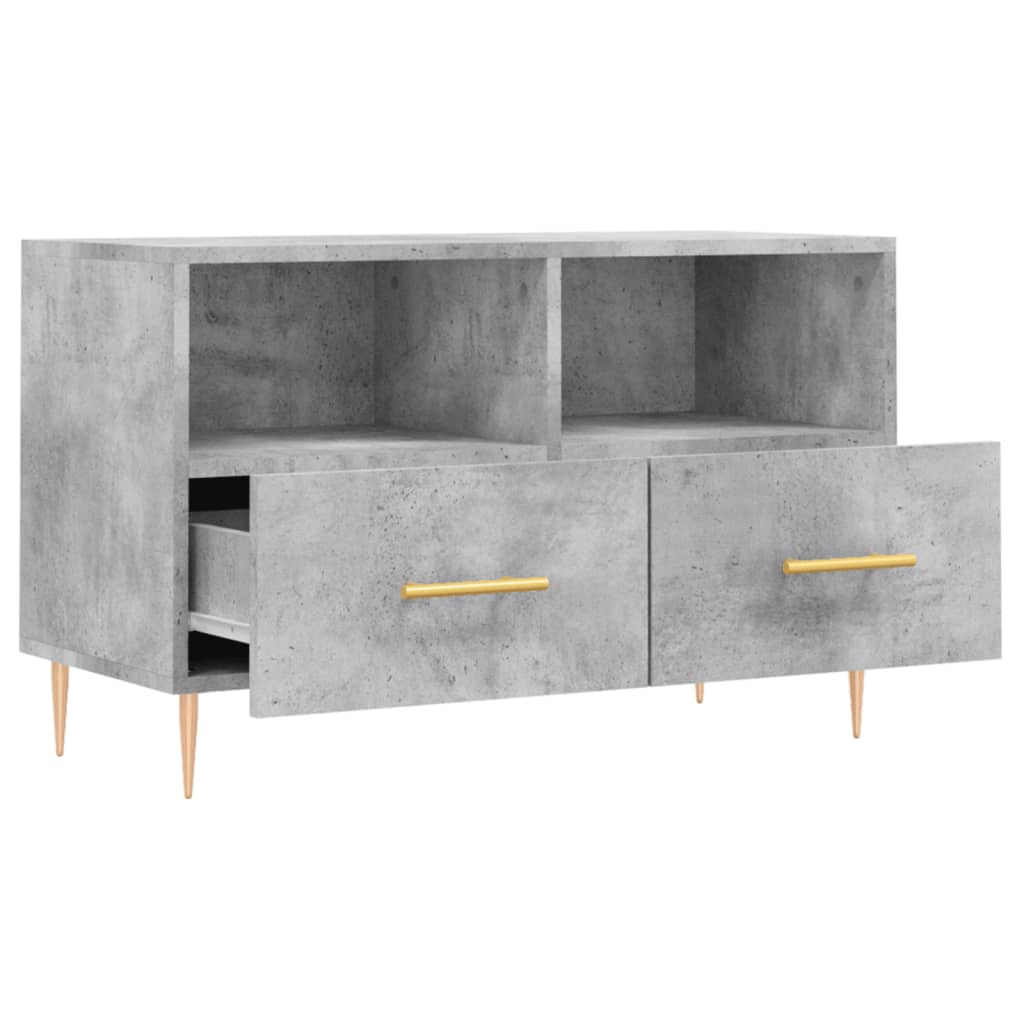 Meuble TV Gris béton 80x36x50 cm Bois d'ingénierie - XIOS