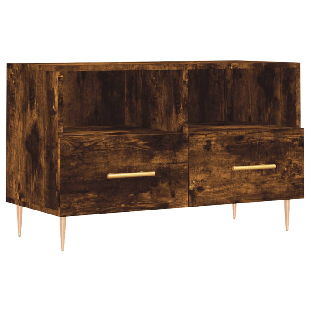 Meuble TV Chêne fumé 80x36x50 cm Bois d'ingénierie Meubles TV vidaXL   