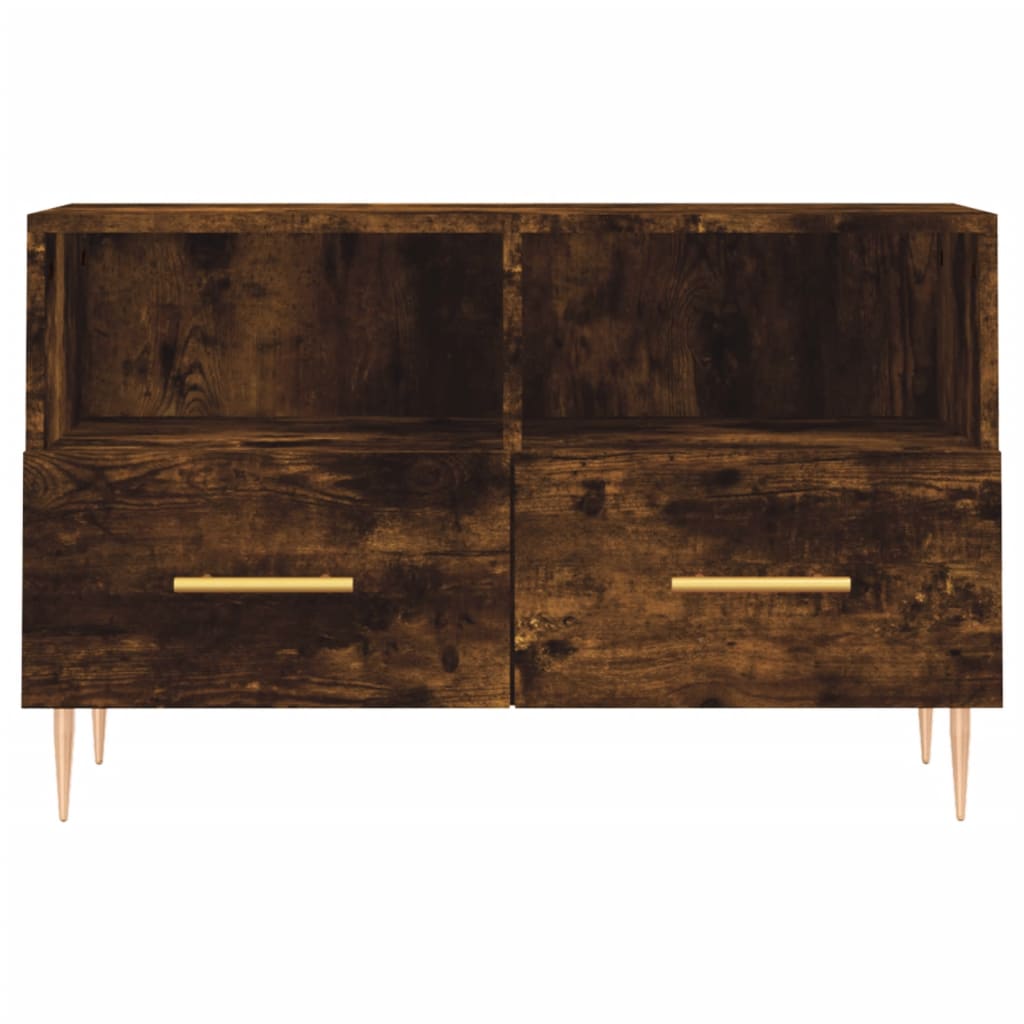 Meuble TV Chêne fumé 80x36x50 cm Bois d'ingénierie Meubles TV vidaXL   