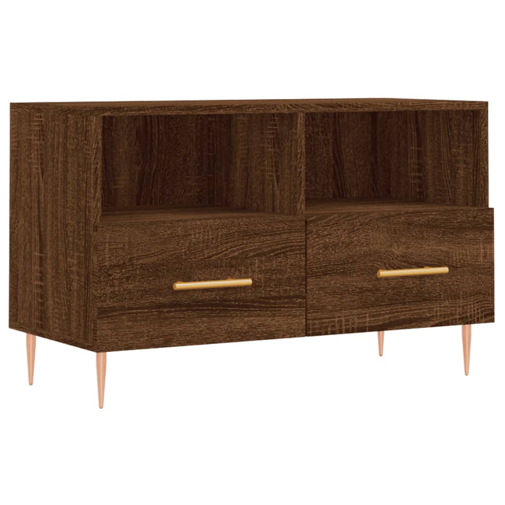 Meuble TV Chêne marron 80x36x50 cm Bois d'ingénierie Meubles TV vidaXL   