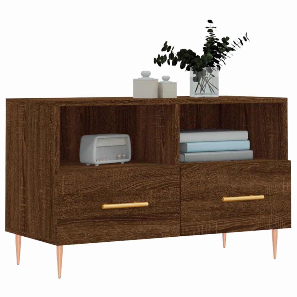 Meuble TV Chêne marron 80x36x50 cm Bois d'ingénierie Meubles TV vidaXL   