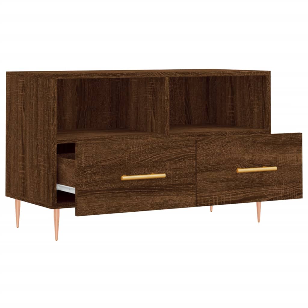 Meuble TV Chêne marron 80x36x50 cm Bois d'ingénierie Meubles TV vidaXL   
