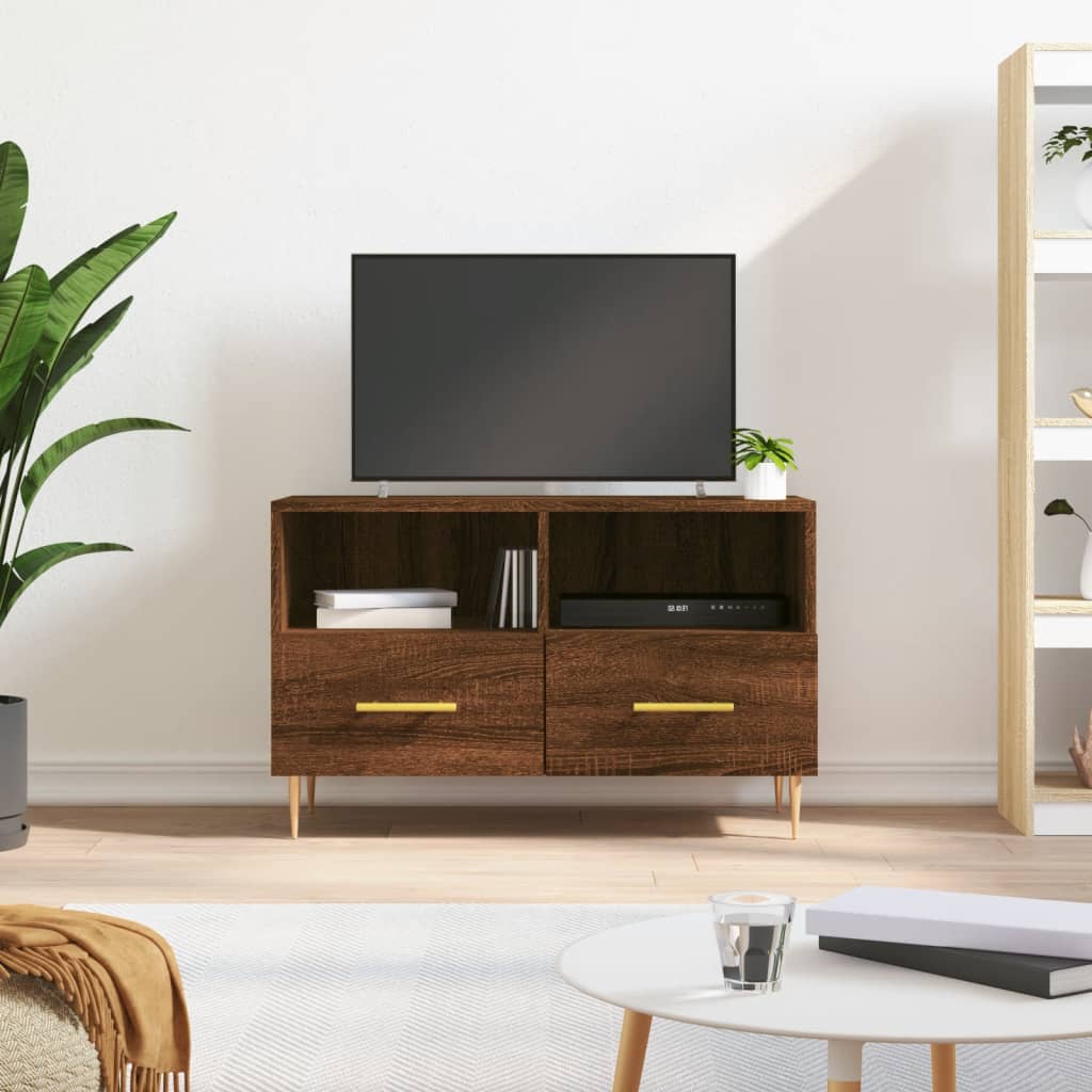 Meuble TV Chêne marron 80x36x50 cm Bois d'ingénierie Meubles TV vidaXL   