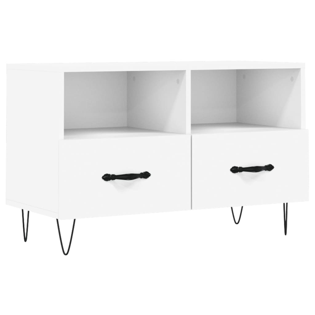 Meuble TV Blanc 80x36x50 cm Bois d'ingénierie - XIOS