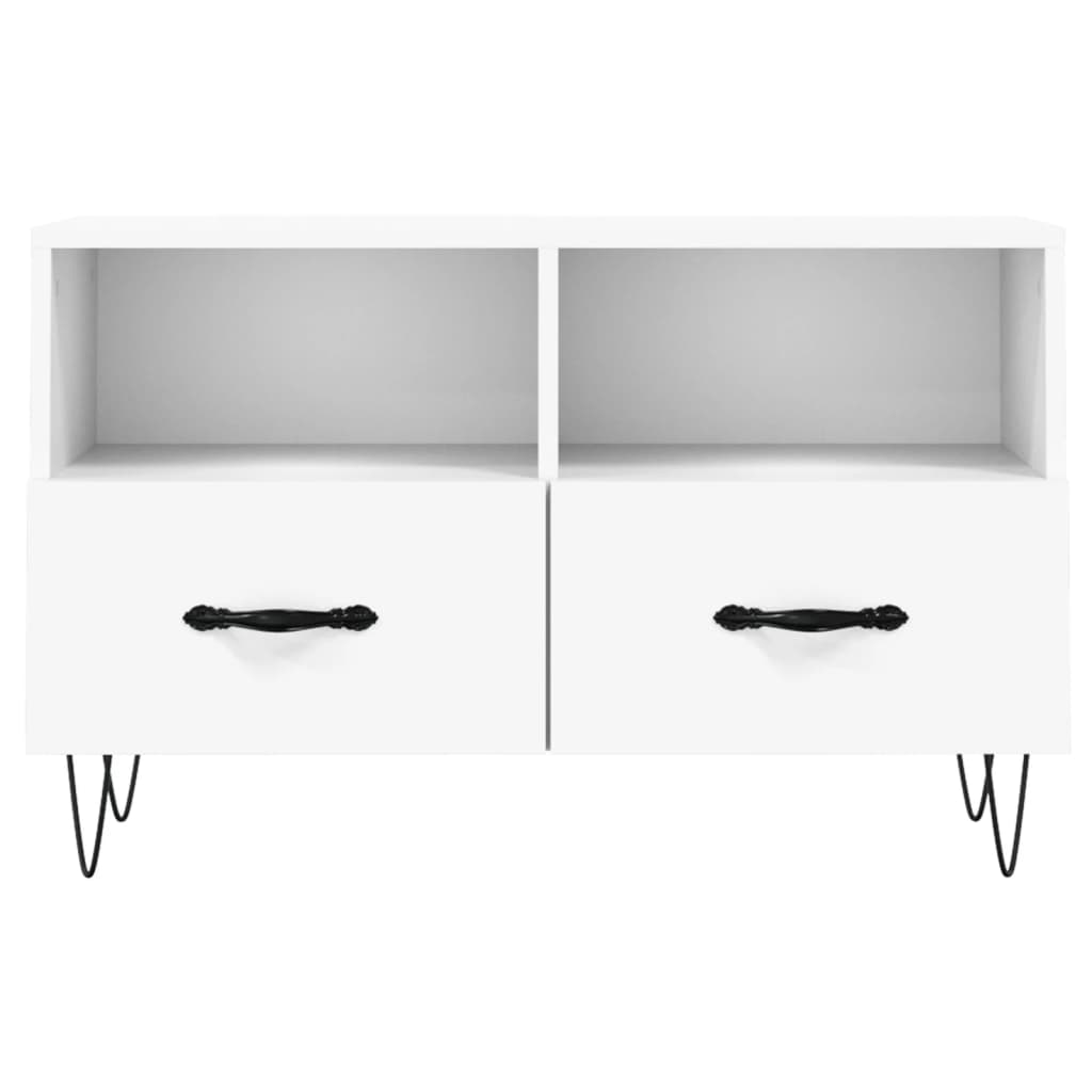 Meuble TV Blanc 80x36x50 cm Bois d'ingénierie - XIOS