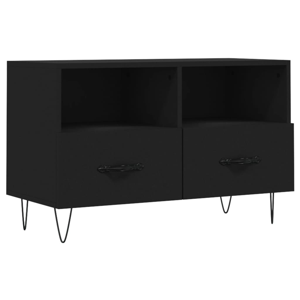 Meuble TV Noir 80x36x50 cm Bois d'ingénierie - XIOS
