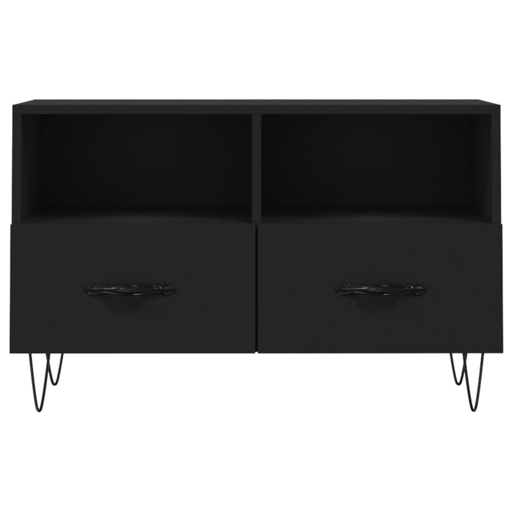 Meuble TV Noir 80x36x50 cm Bois d'ingénierie - XIOS