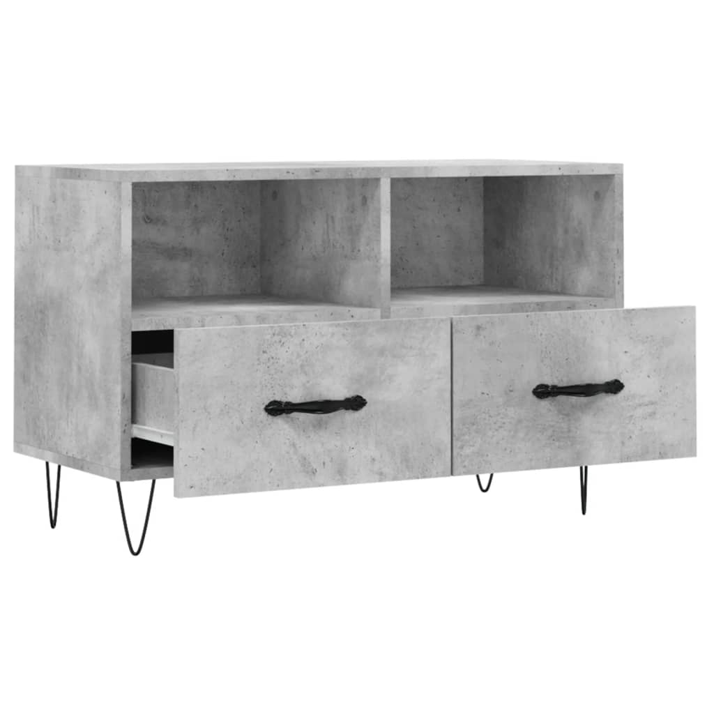 Meuble TV Gris béton 80x36x50 cm Bois d'ingénierie - XIOS
