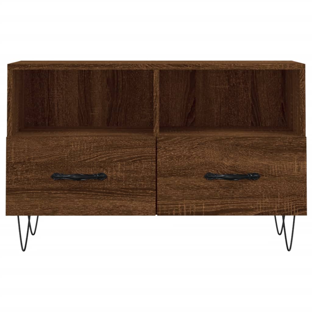 Meuble TV Chêne marron 80x36x50 cm Bois d'ingénierie - XIOS