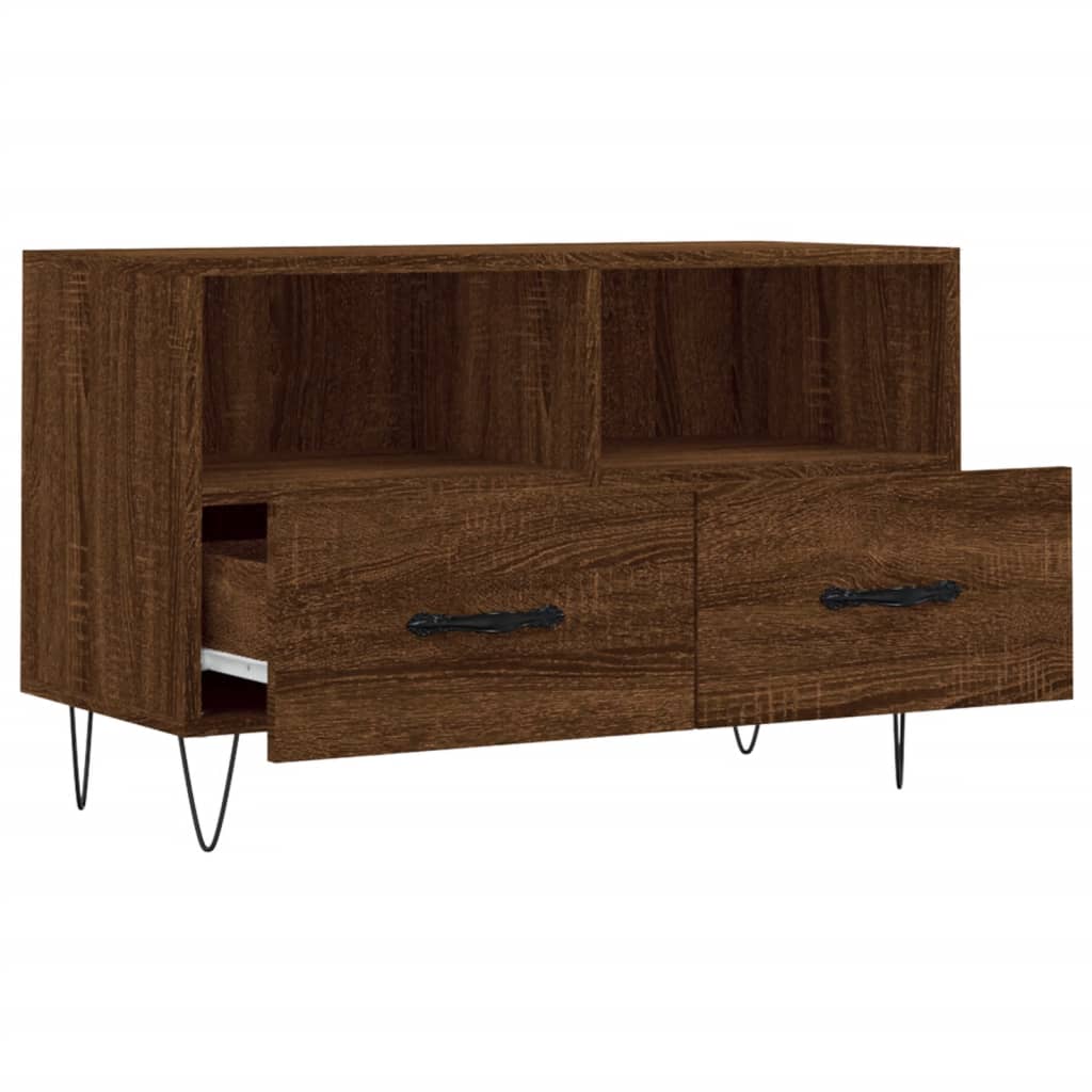 Meuble TV Chêne marron 80x36x50 cm Bois d'ingénierie - XIOS