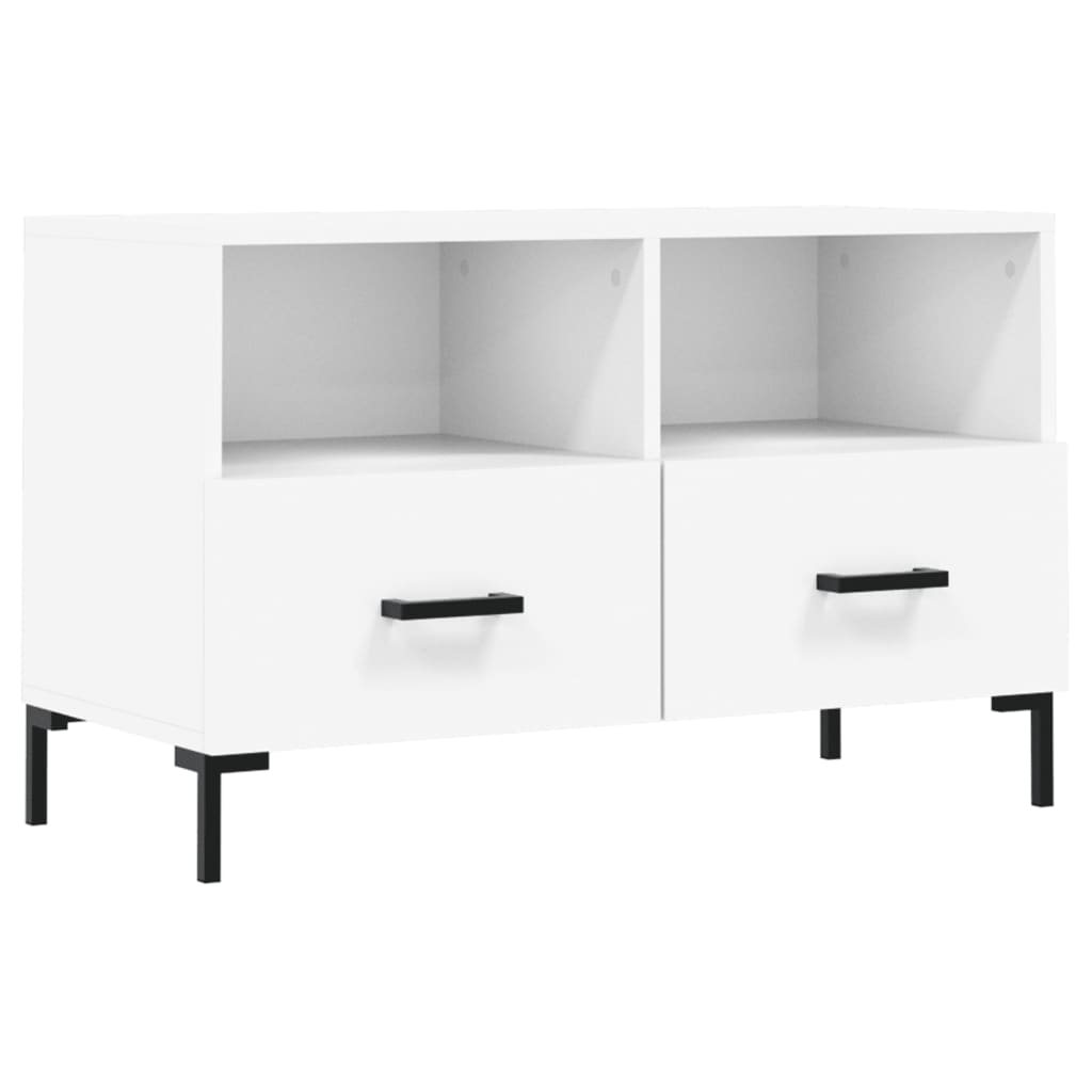 Meuble TV Blanc 80x36x50 cm Bois d'ingénierie - XIOS