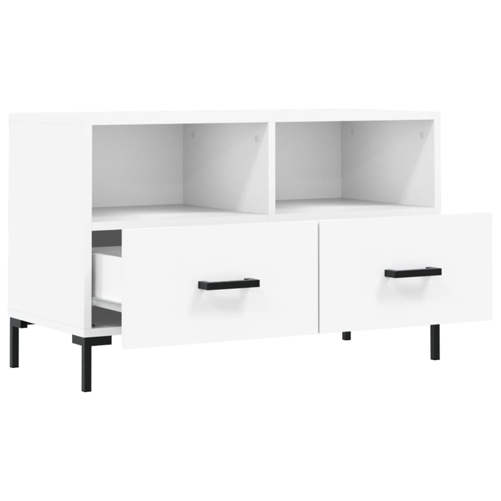 Meuble TV Blanc 80x36x50 cm Bois d'ingénierie - XIOS