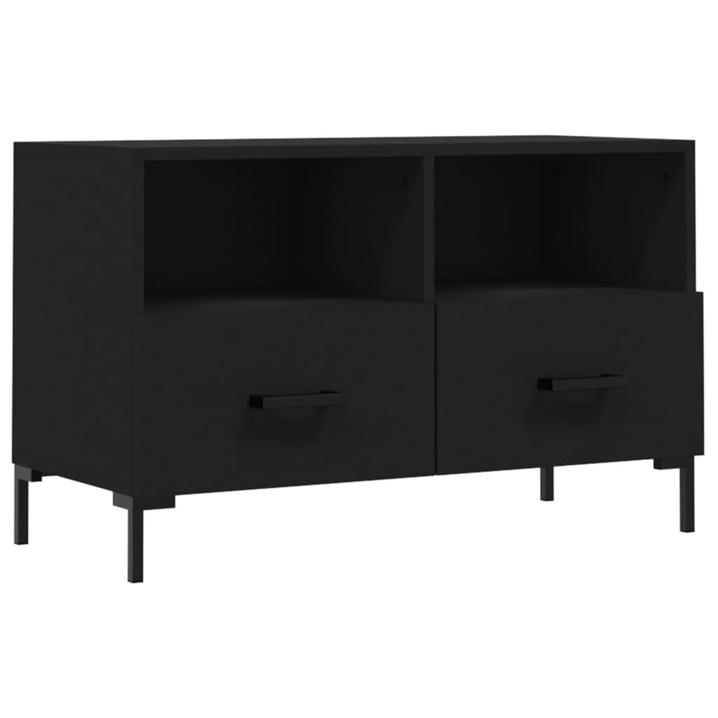 Meuble TV Noir 80x36x50 cm Bois d'ingénierie - XIOS