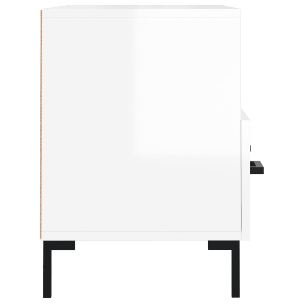 Meuble TV Blanc brillant 80x36x50 cm Bois d'ingénierie - XIOS