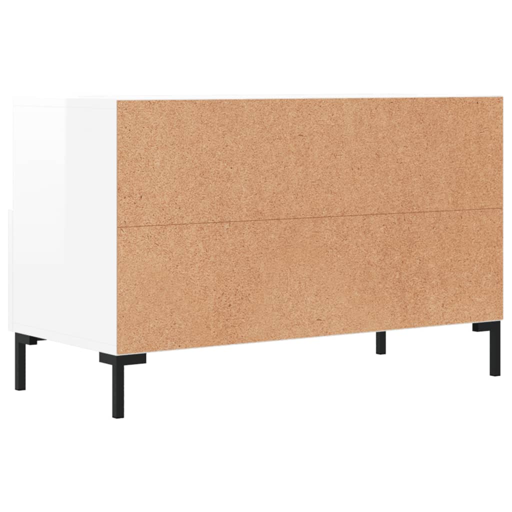 Meuble TV Blanc brillant 80x36x50 cm Bois d'ingénierie - XIOS
