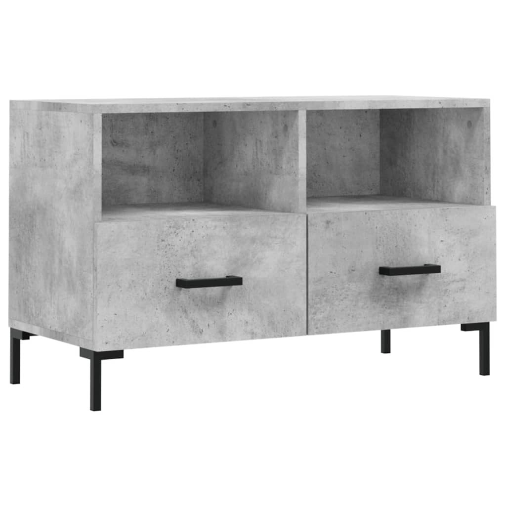 Meuble TV Gris béton 80x36x50 cm Bois d'ingénierie - XIOS